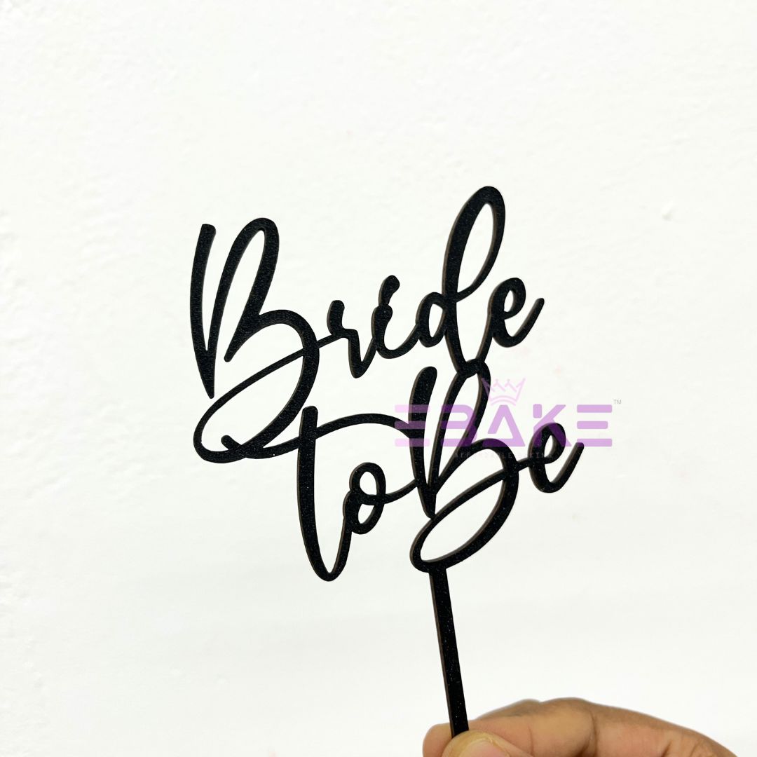 Bride To Be Cake Topper Black Shimmer