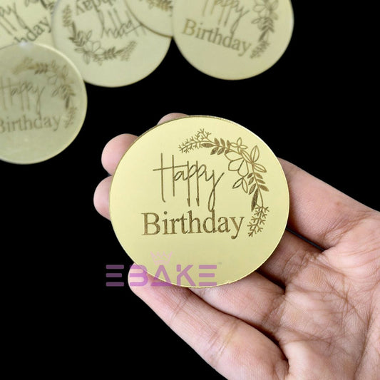 Happy Birthday Coin Topper 2" (Cake Disc) - Set of 10