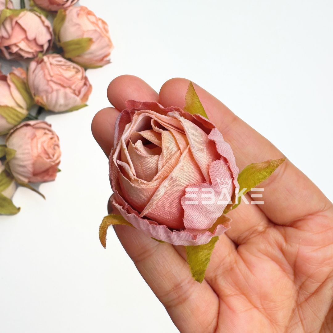 A1699 Dried Finish Small Rose - Dark Salmon