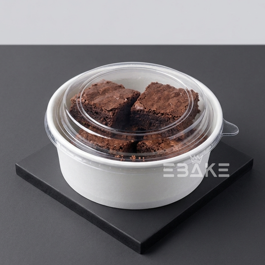 Round Disposable Paper Containers With Lid (Set of 5) White 500ml