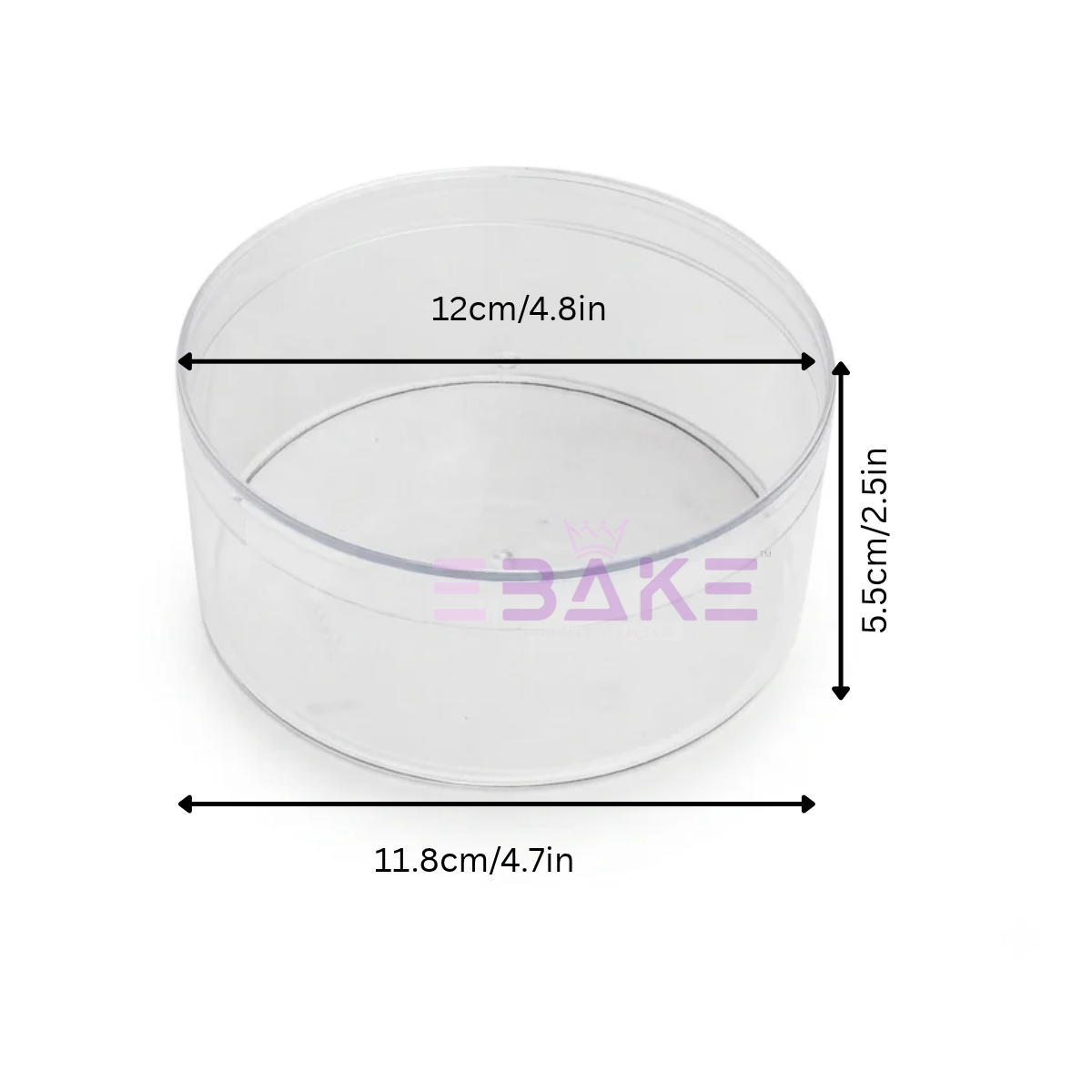 500ml Round Acrylic Dessert Box / Cake Tub With Lid