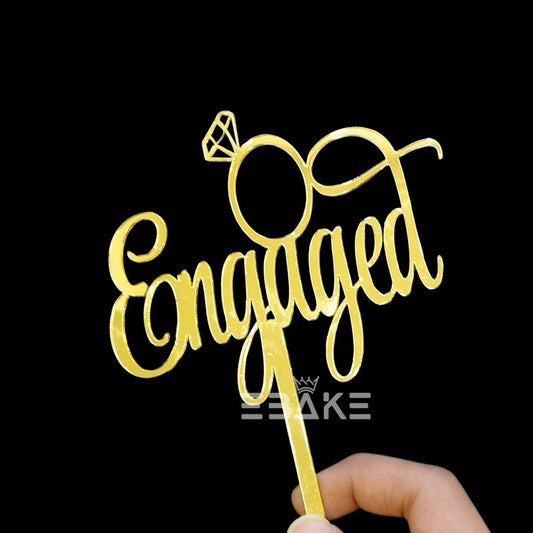 Engaged Cake Topper 4 Inch