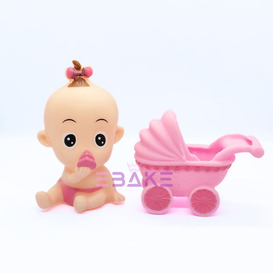 Cute Baby with Stroller