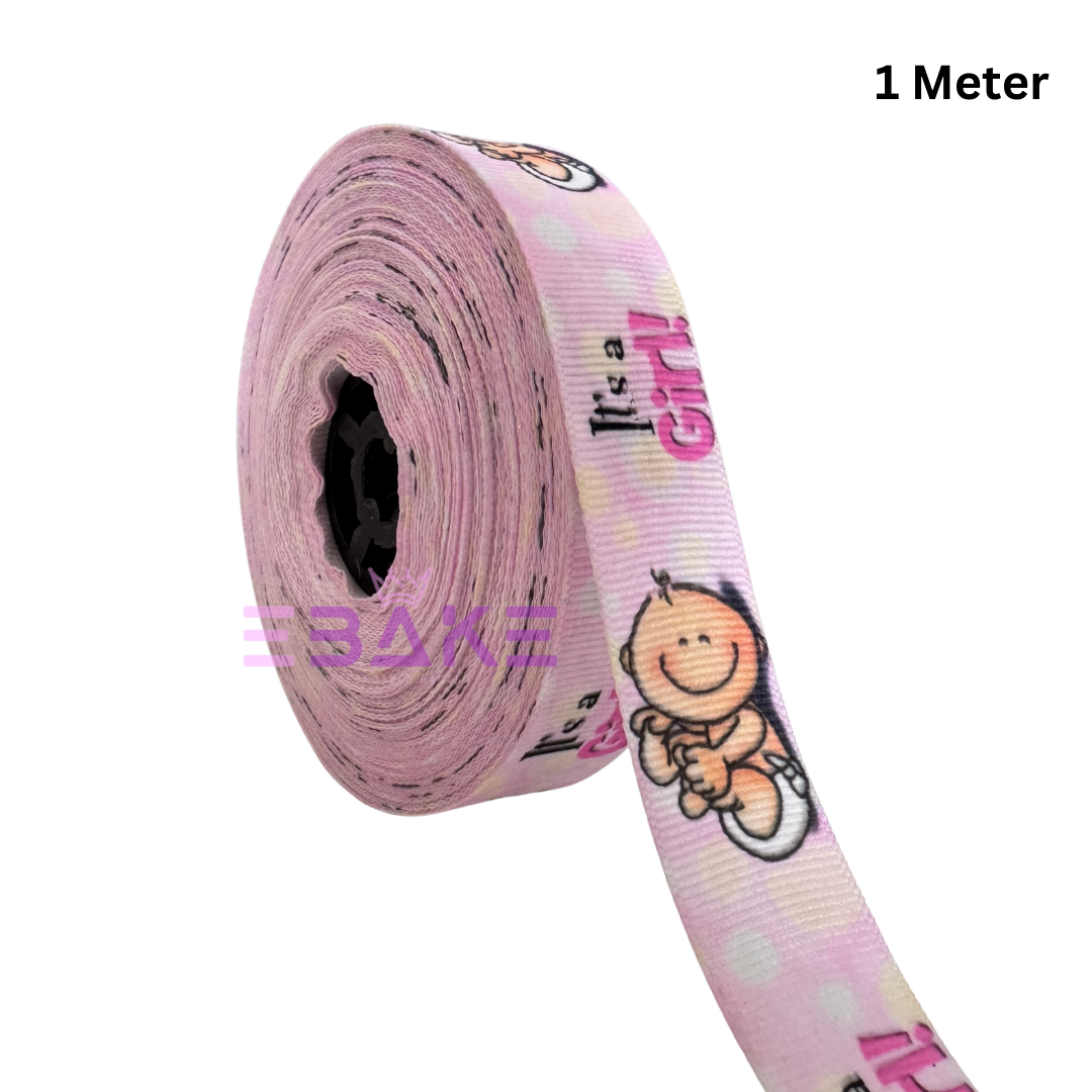 It's a Girl Printed Grosgrain Ribbon