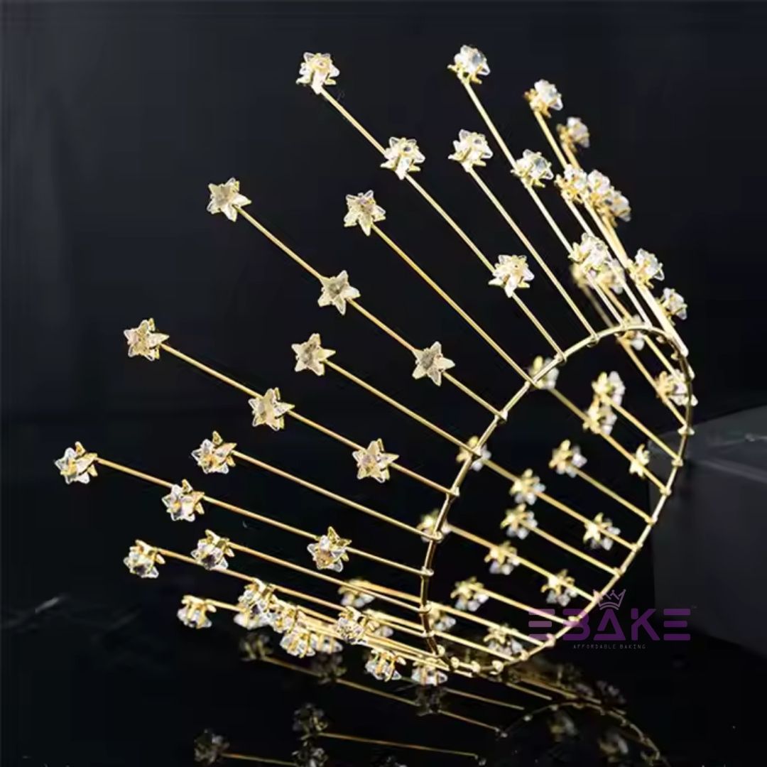 Large Premium Stars Cake Crown/Tiara - Gold