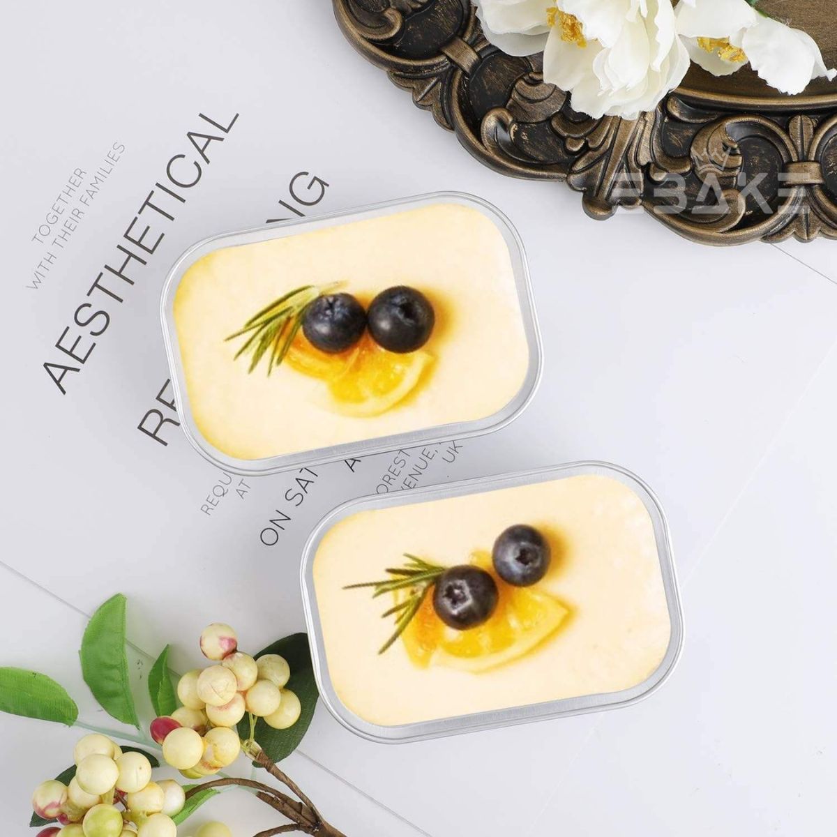 Gold Aluminium Foil Mini Loaf Pans With Lids