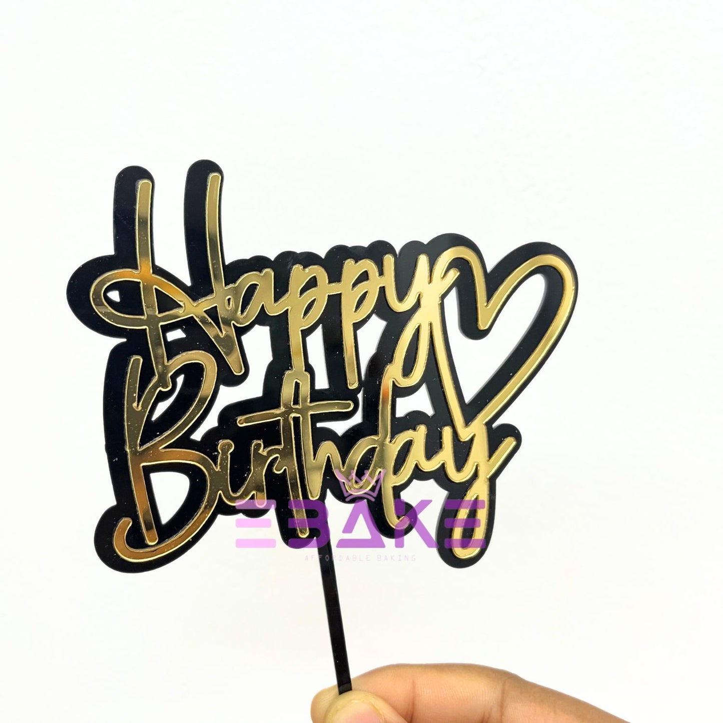 Happy Birthday Double Color Cake Topper