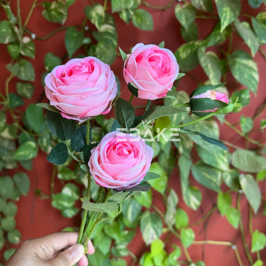 A1630 Premium Lifelike Rose Bunch Medium (Light Pink)