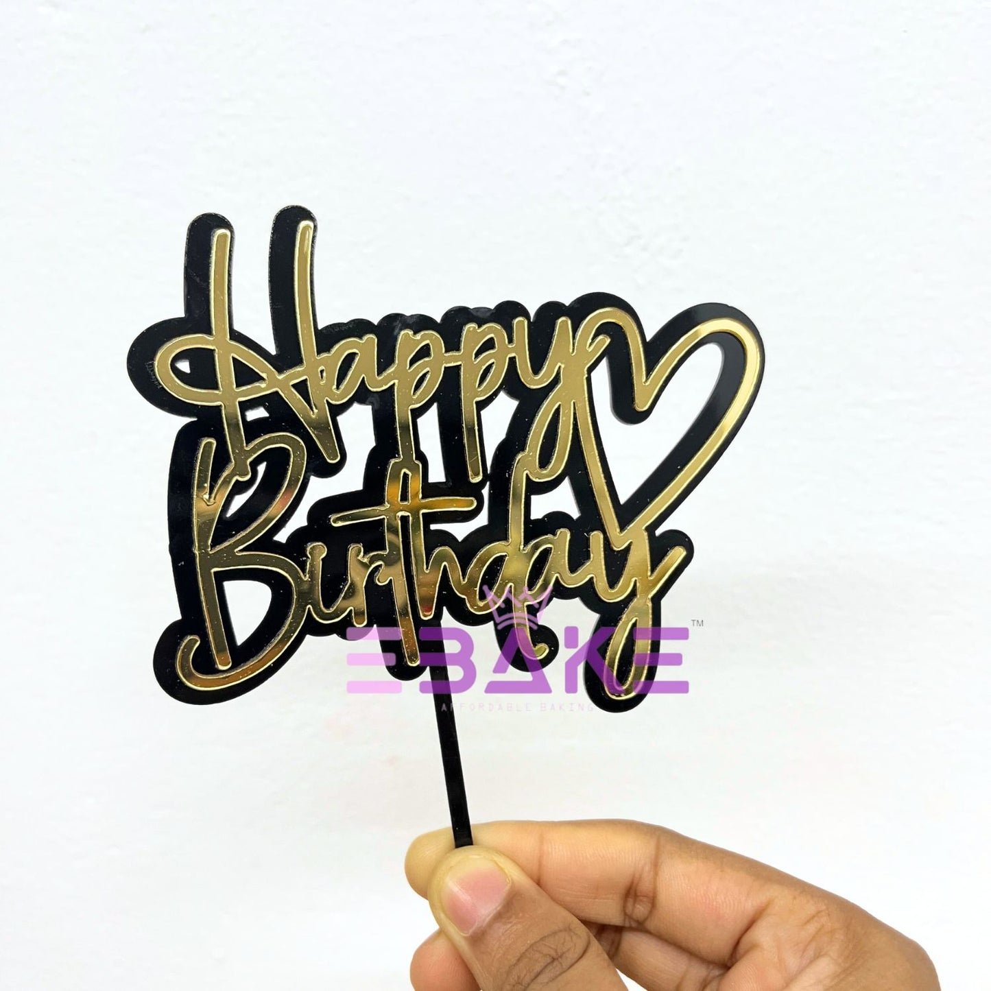 Happy Birthday Double Color Cake Topper