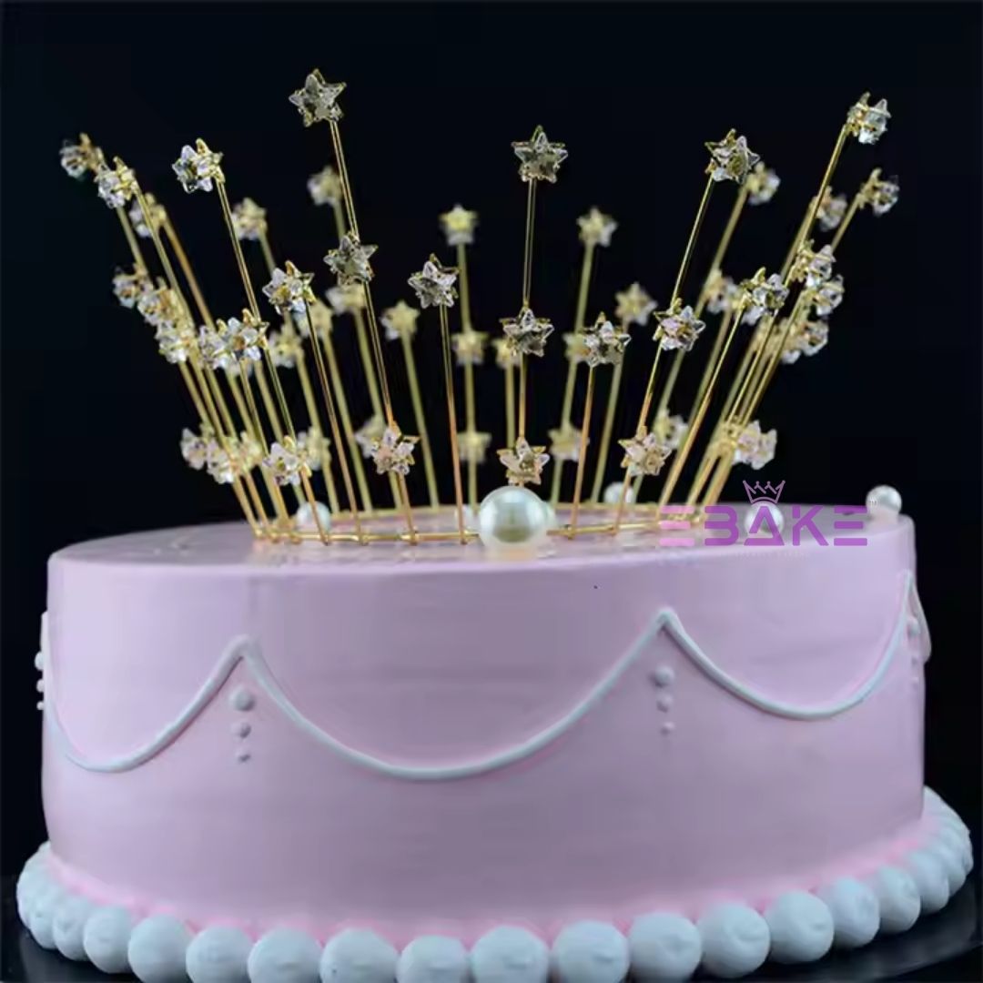 Large Premium Stars Cake Crown/Tiara - Gold