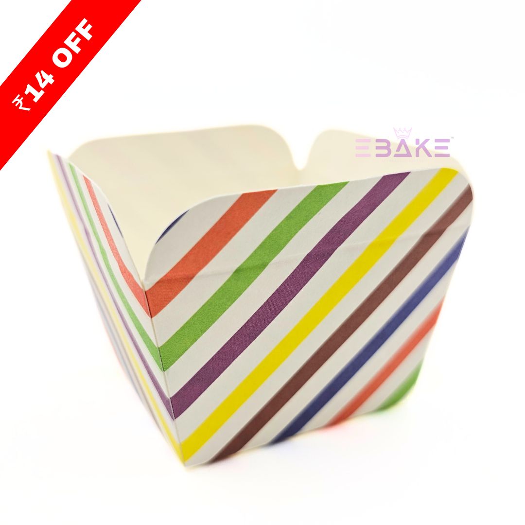 Colourful Square Paper Cups (Set of 50 Pcs)