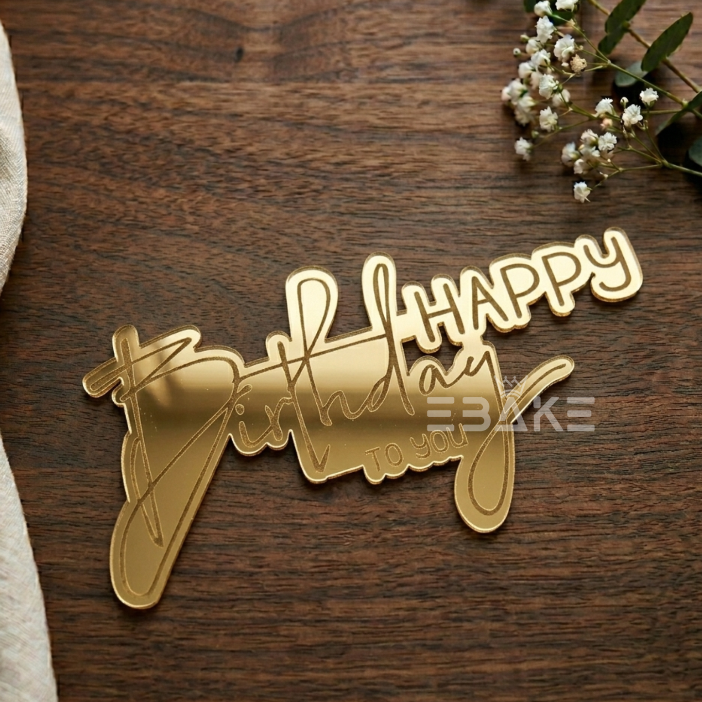 Happy Birthday Engraved Cutout (Set of 5)