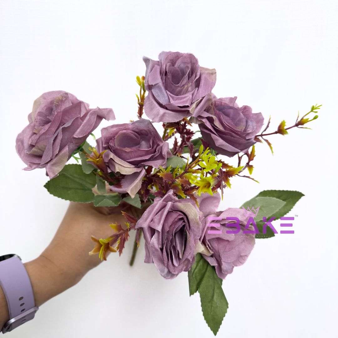 A1261 Light Purple Rose Bunch (6 Roses With Fillers)