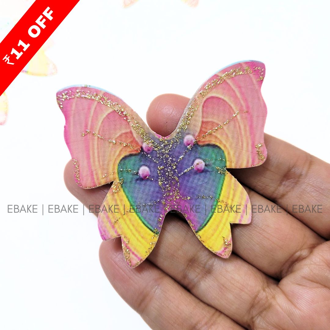 Colorful Paper Butterflies With Gold Glitter Foldable (Set of 10 Pieces)