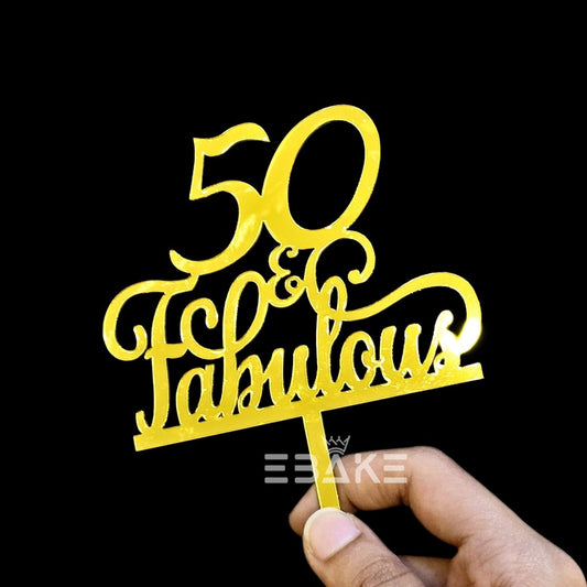 50 & Fabulous Cake Topper 4 Inch (Fifty)