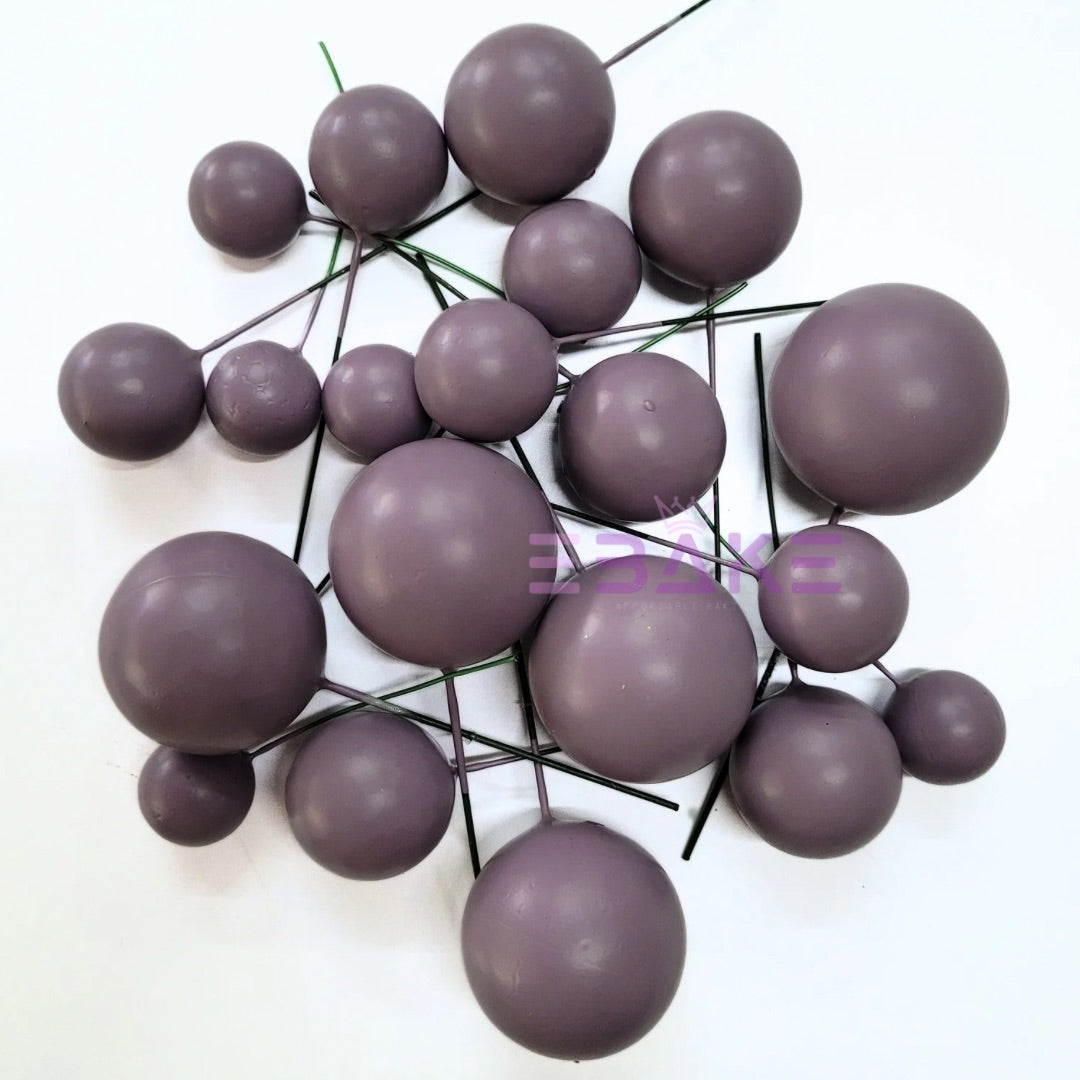 F19 Matte Faux Balls - Purplish Grey (Set Of 20 Pieces)