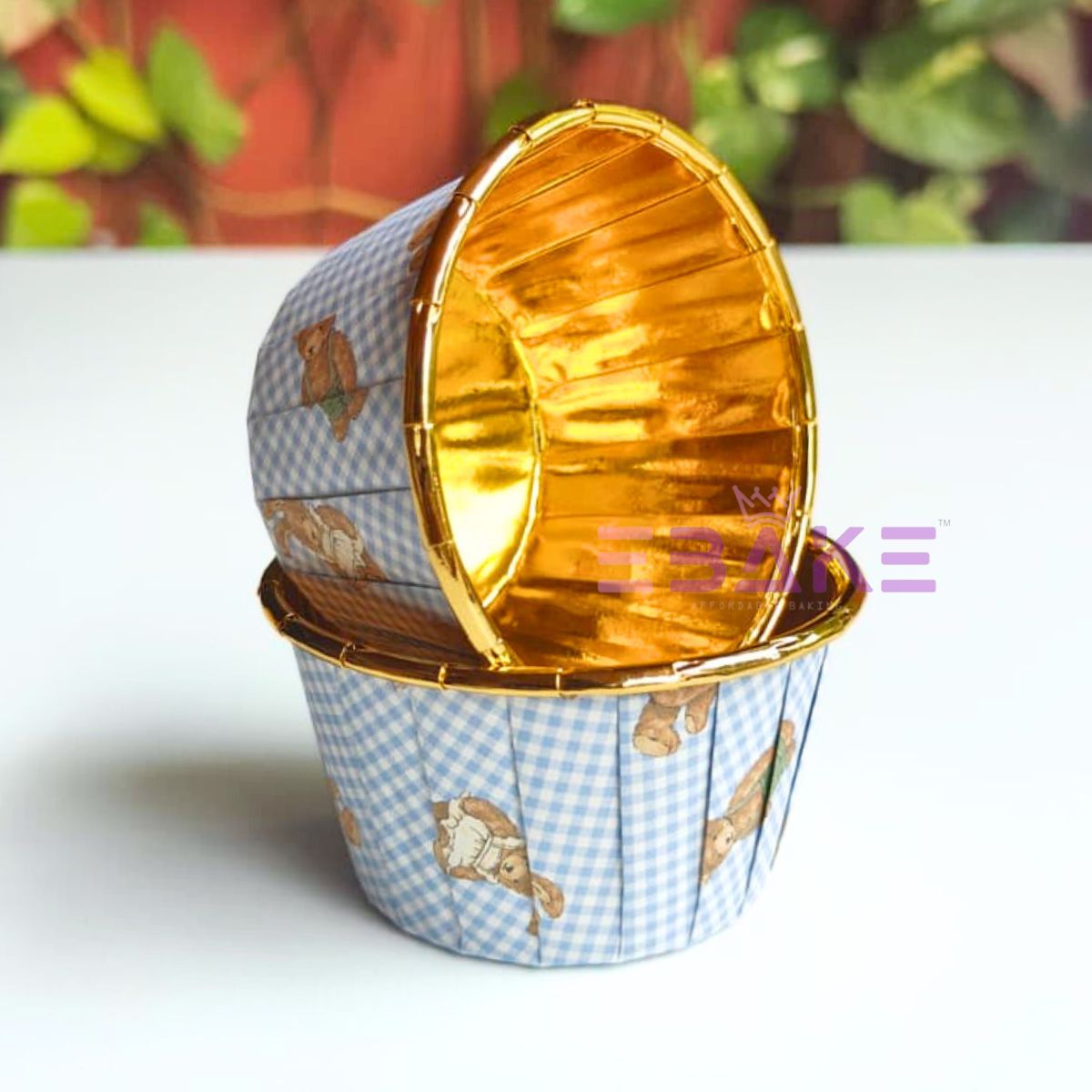 Imported Golden Lined Rolled Rim Muffin Cup / Cupcake Liners - Printed (Set of 25 pieces) Large
