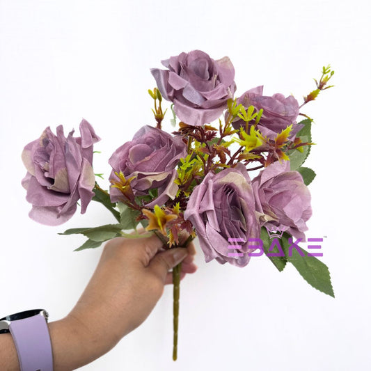 A1261 Light Purple Rose Bunch (6 Roses With Fillers)