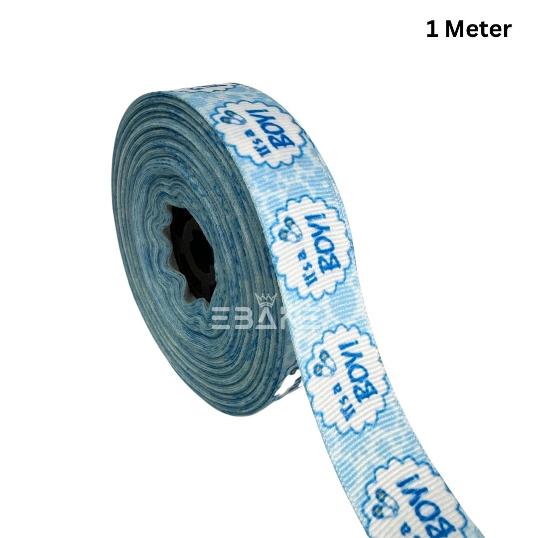 It's a Boy Printed Blue Grosgrain Ribbon