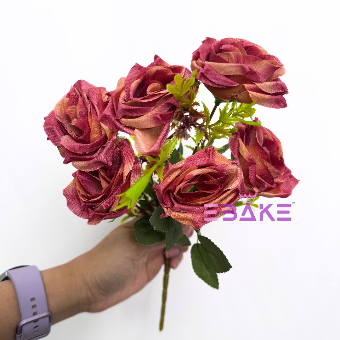 A1259 Rust Rose Bunch (6 Roses With Fillers)