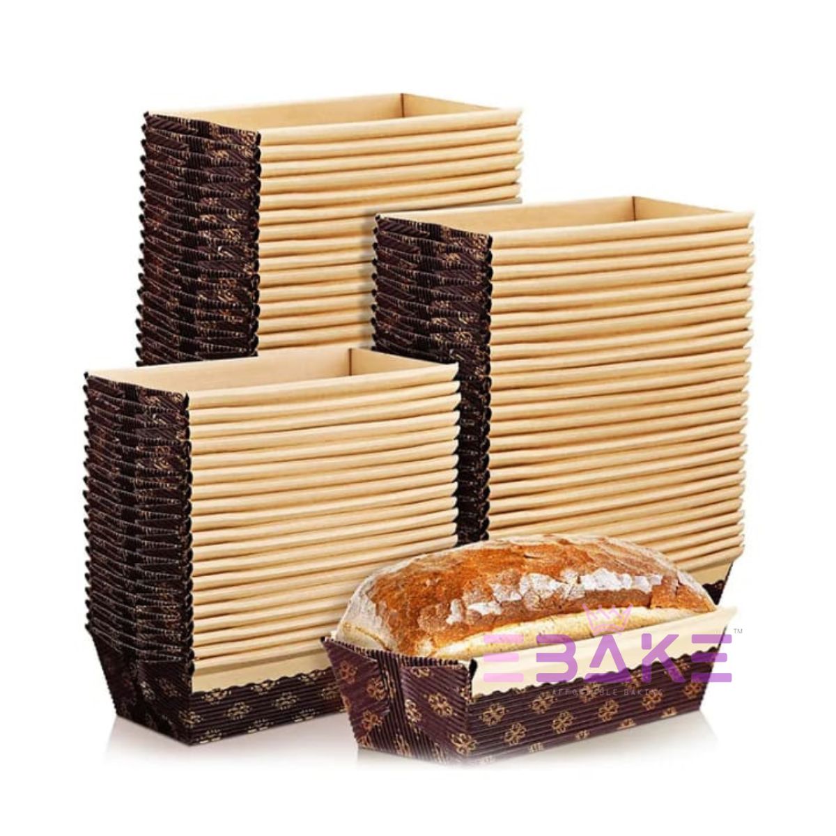 Loaf Cake Mould, Plum Cake Mould Bake And Serve Brown Kraft Large (Set of 5 Pieces)