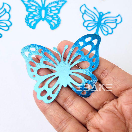 Foldable Paper Butterflies Blue (Set Of 10 Pieces)