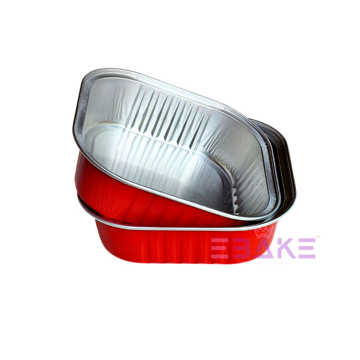 Aluminium  Foil Square Baking Cup With Lid (Red)