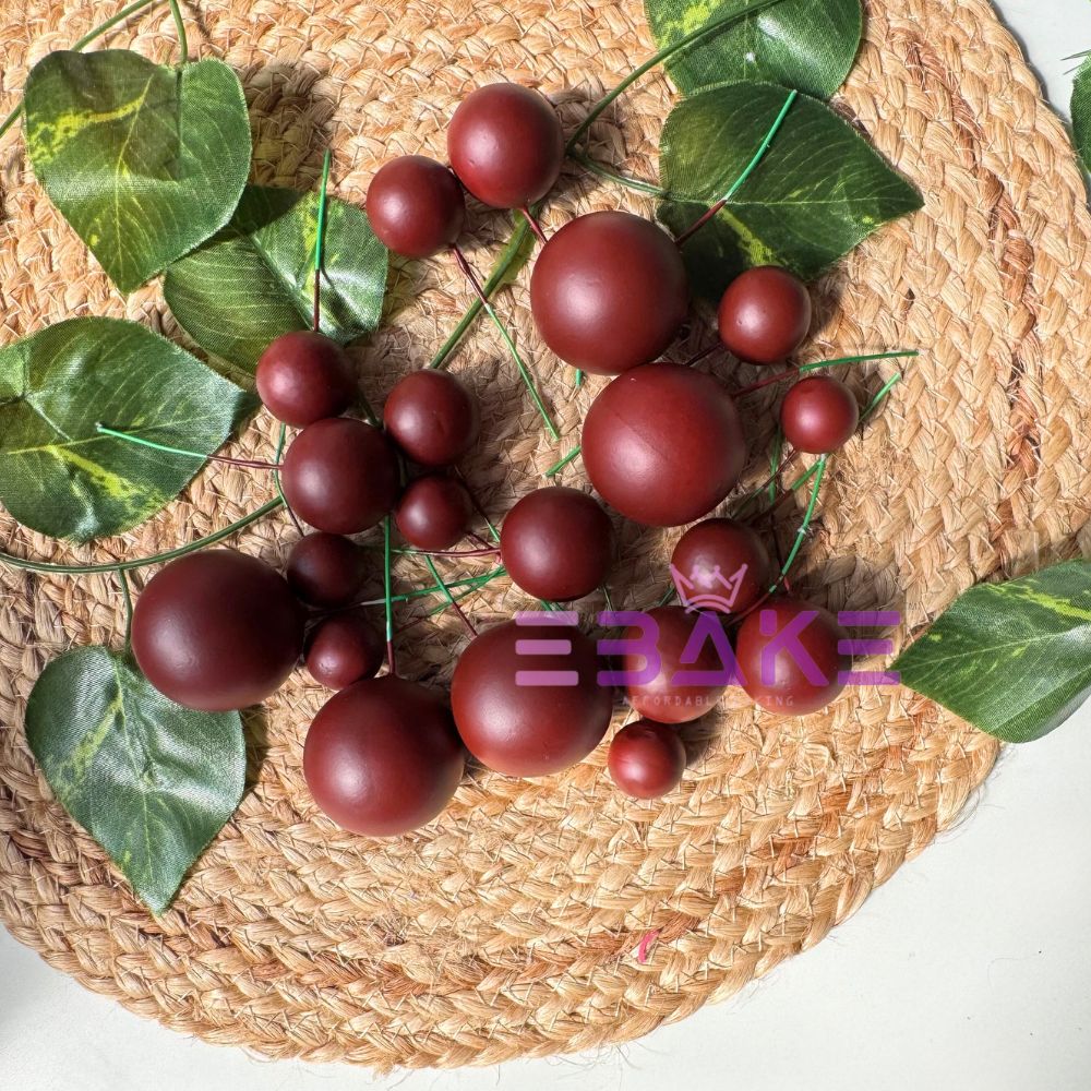 Brown Matte Faux Balls -  (Set Of 20 Pieces)