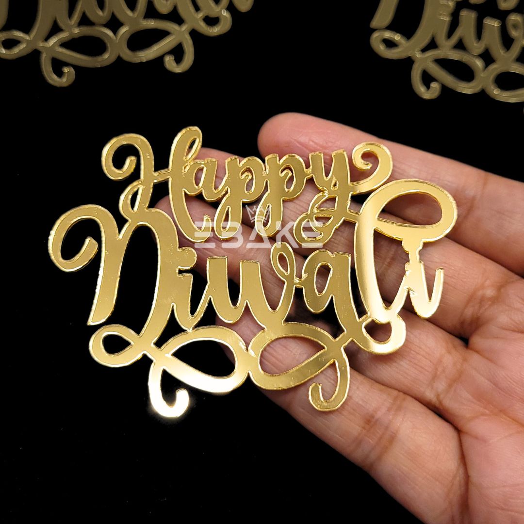 Happy Diwali 3 Inch Acrylic Cutout (Set of 3) A583