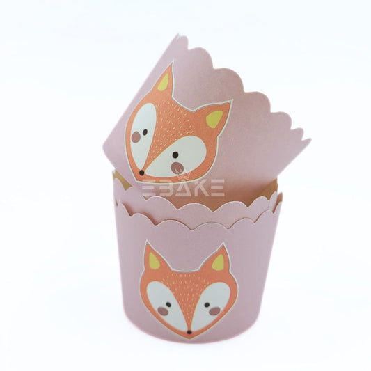 Paper Muffin Cup (Cute Fox) - Set Of 50 Pieces