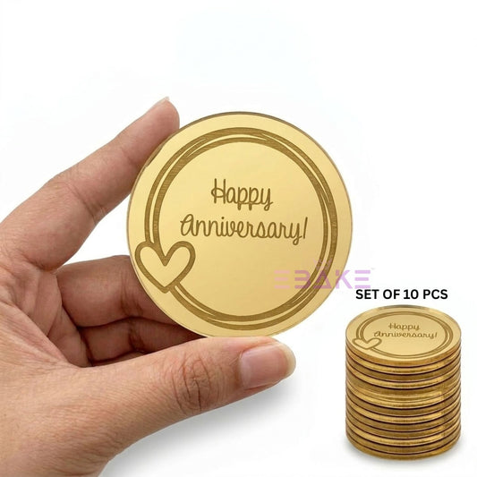 Happy Anniversary Coin Topper 2" (Set of 10)