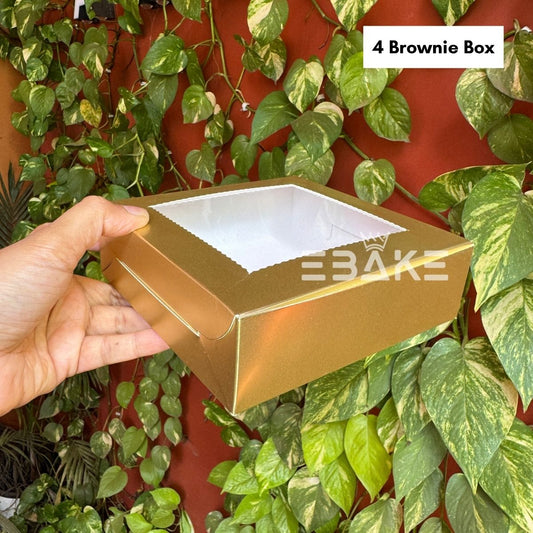 4 Piece Brownie Box - Golden