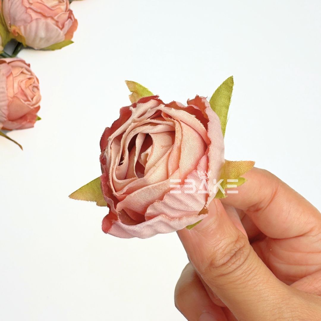 A1699 Dried Finish Small Rose - Dark Salmon