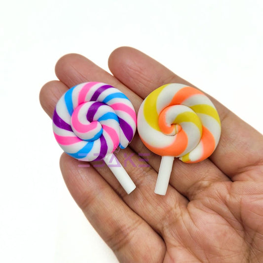 2 pcs Lollipop Cake Topper Non Edible - Small (Type 1) Assorted Colors