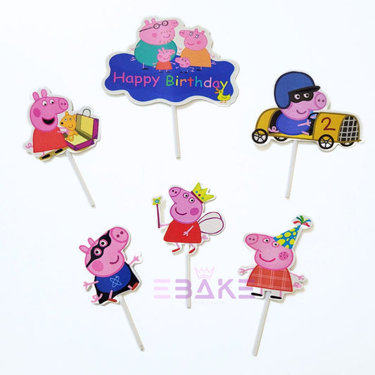 Peppa Pig Cartoon Theme Paper Topper Set