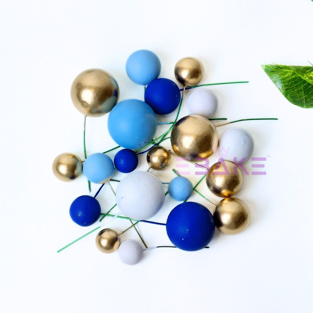 Blue Mix Faux Balls- Set Of 20 Pieces