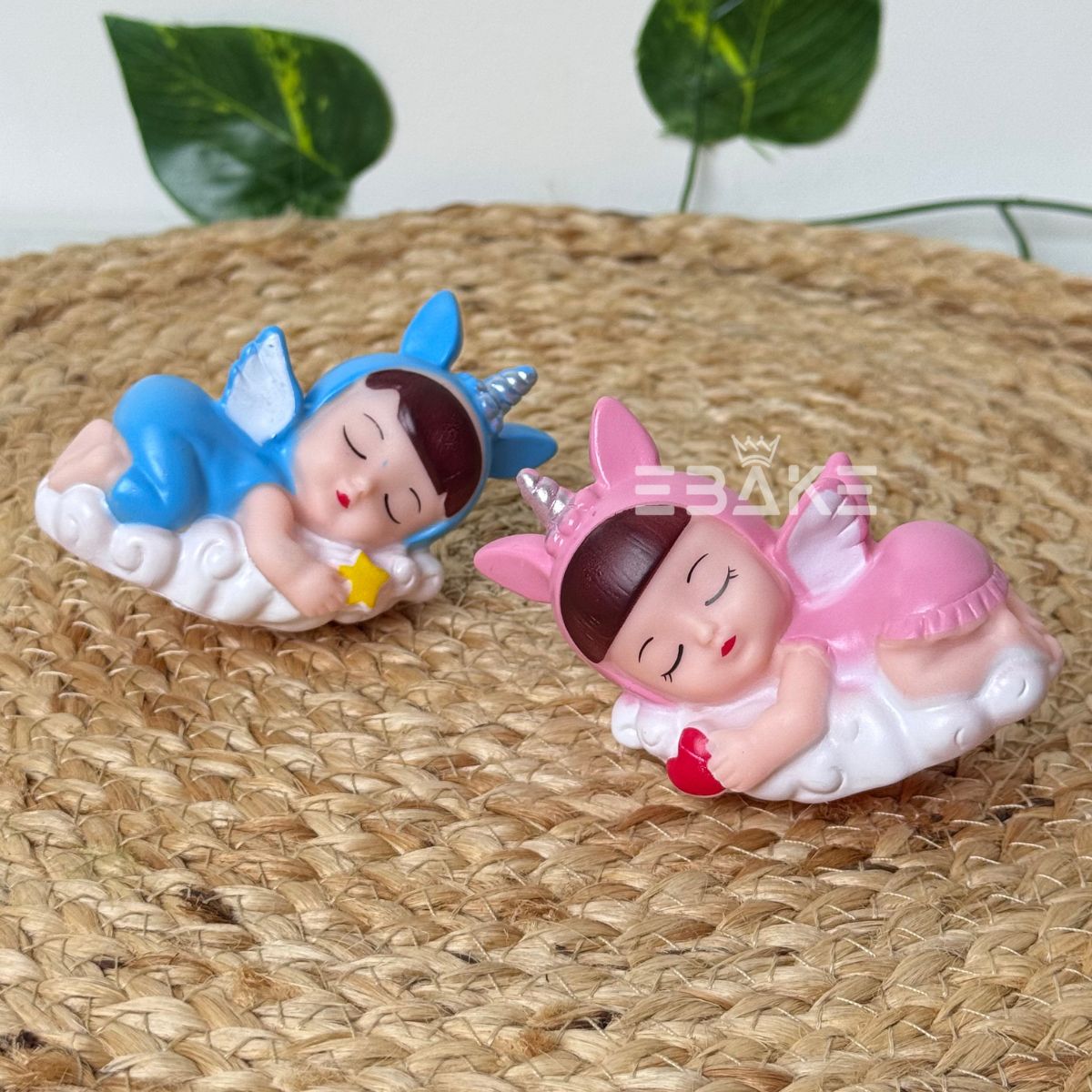Sleeping Angel Baby Figurine - 2 Pieces Set