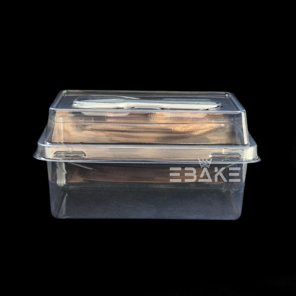 Rectangle PET Plastic Disposable Clear Container With Lid & Spoon For Desserts