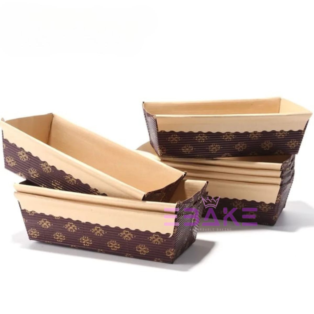 Loaf Cake Mould, Plum Cake Mould Bake And Serve Brown Kraft Large (Set of 5 Pieces)