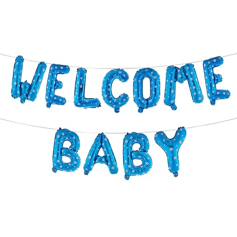 Welcome Baby Foil Balloon Blue 16 Inch