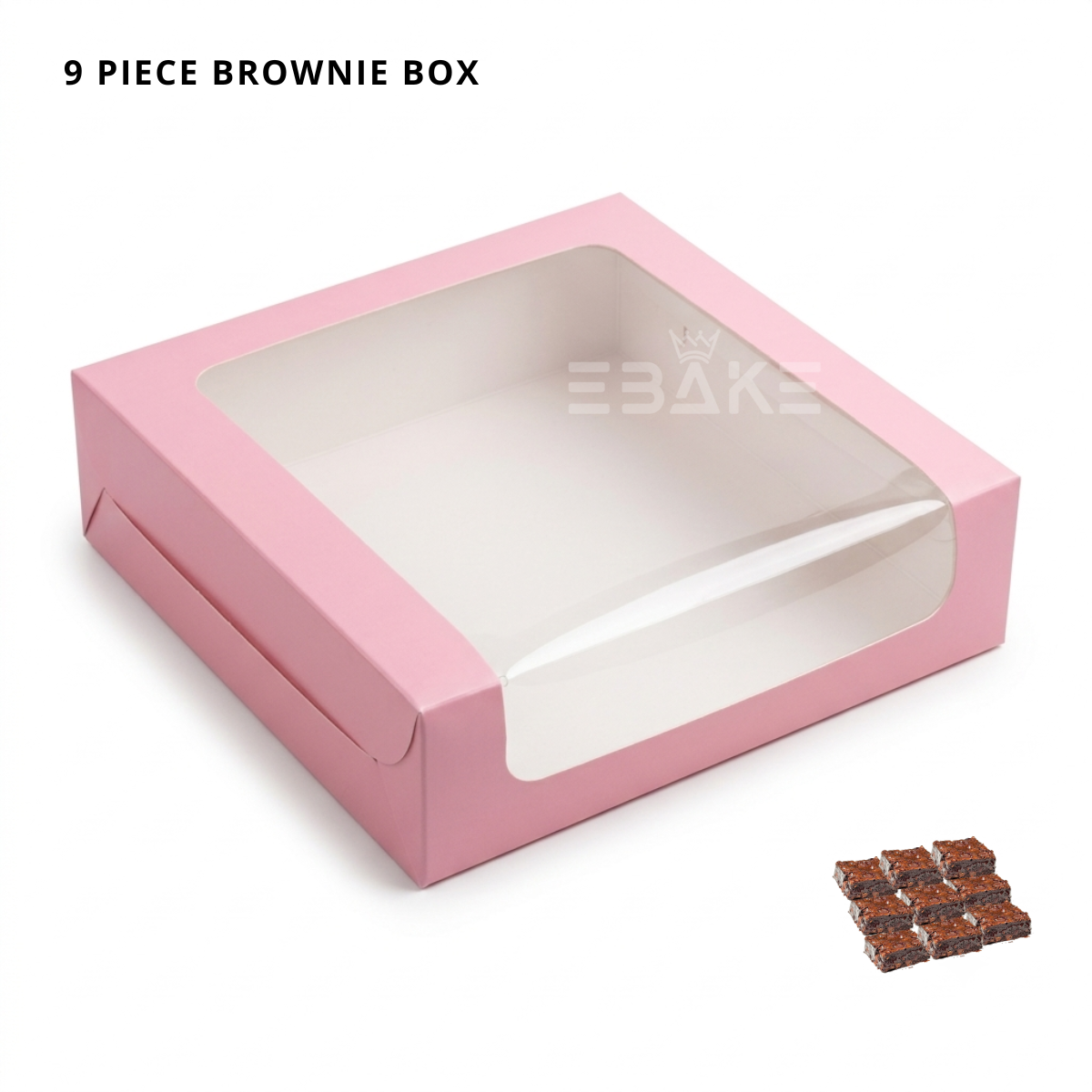 9 Piece Brownie Box Pink