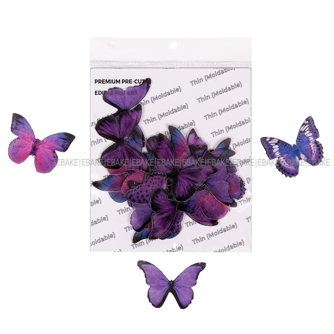 Edible Wafer Butterflies - B04 (16 Pieces)