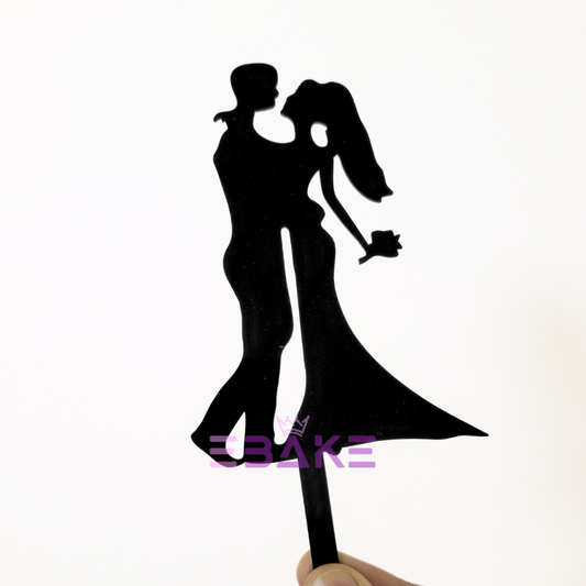 Couple Cake Topper Black