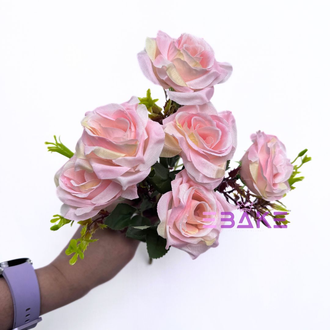 A1260 Pink Mix Rose Bunch (6 Roses With Fillers)