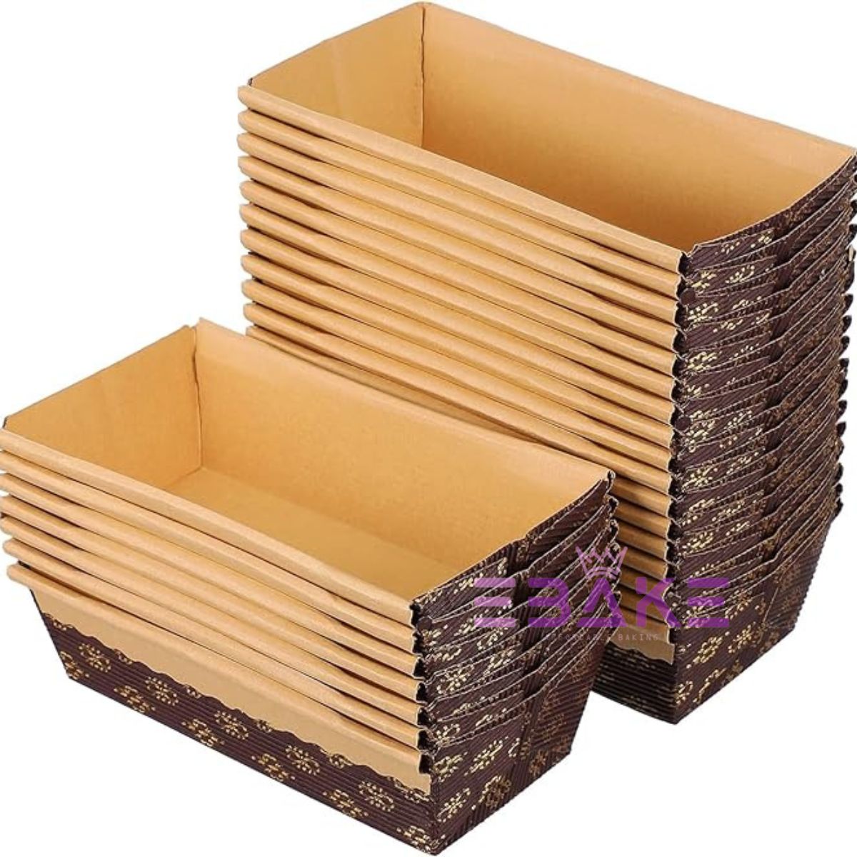 Loaf Cake Mould, Plum Cake Mould Bake And Serve Brown Kraft Large (Set of 5 Pieces)