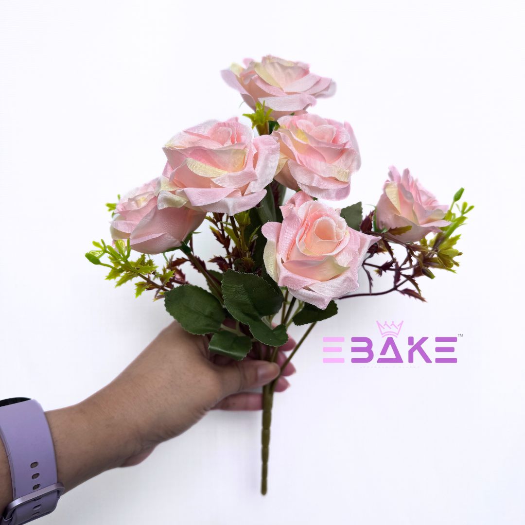 A1260 Pink Mix Rose Bunch (6 Roses With Fillers)