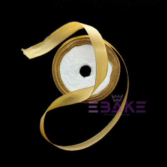 Golden Satin Ribbon 0.5 Inch (Single Piece)