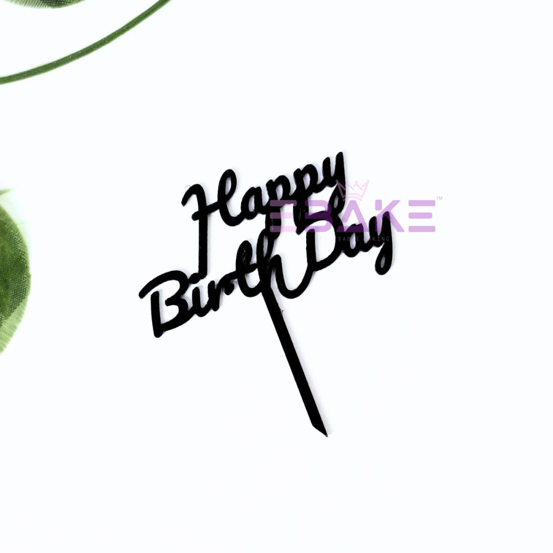 Happy Birthday Mini Topper Black new