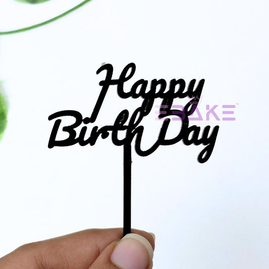 Happy Birthday Mini Topper Black new
