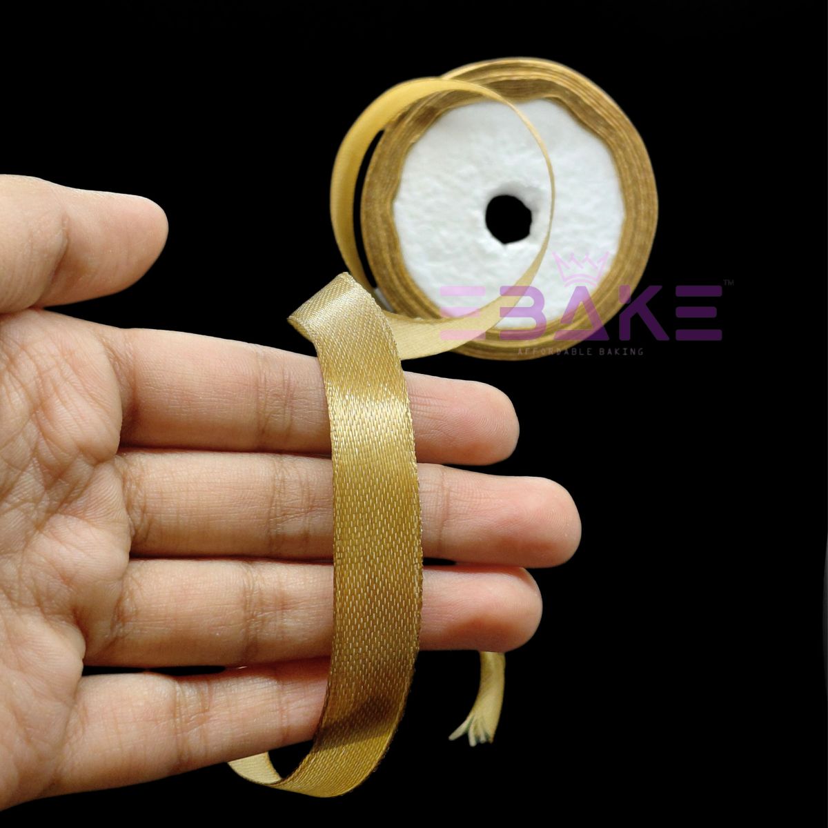 Golden Satin Ribbon 0.5 Inch (Single Piece)
